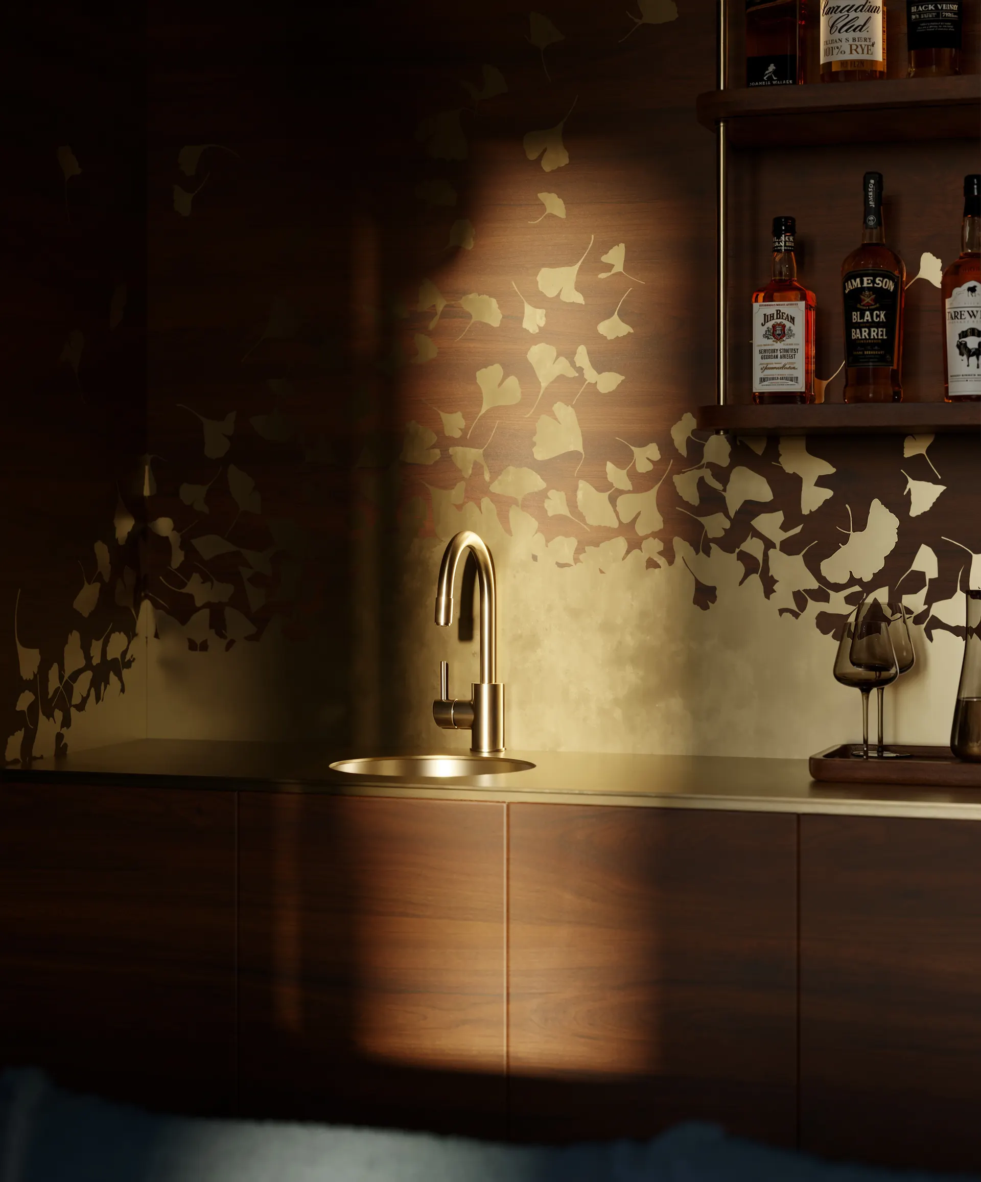 Detail, the millwork matched to the sample